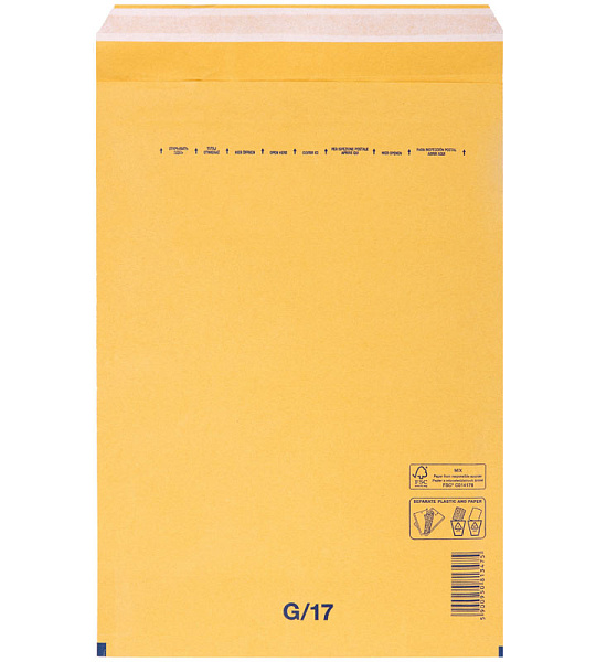 Пакет почтовый Курт и К, 250*350мм, коричневый крафт, пузыр. пленка, отр. лента