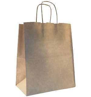 Пакет бумажный "Крафт" с кручеными ручками, 24*14*28см, 70гр/м2