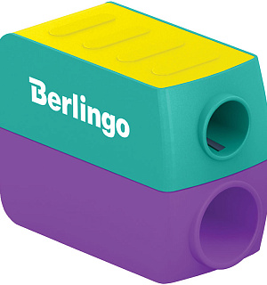Точилка пластиковая Berlingo "ColorShift" 2 отверстия, контейнер, ассорти, туба