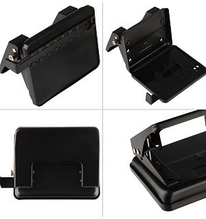 Дырокол OfficeSpace 20л., металлический, черный, с линейкой