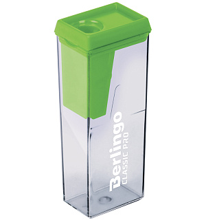 Точилка пластиковая Berlingo "Classic Pro" 1 отверстие, контейнер, ассорти