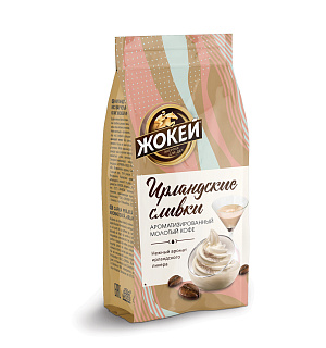 Кофе молотый ЖОКЕЙ "Ирландские сливки", натуральный, 150 г, вакуумная упаковка, 0509-20