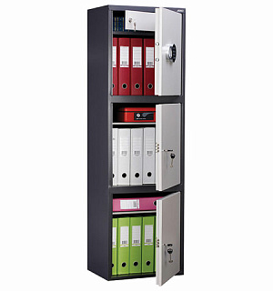 Шкаф металлический для документов AIKO "SL-150/3ТEL" ГРАФИТ, 1490х460х340 мм, 37 кг, S10799153902