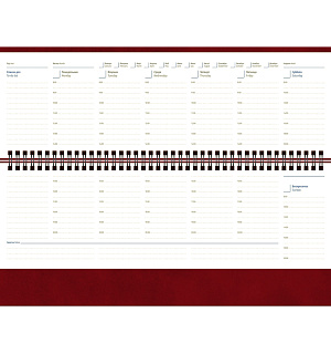 Планинг недатированный, 64л., 330*130мм, кожзам, Berlingo "Vivella Prestige", бордовый