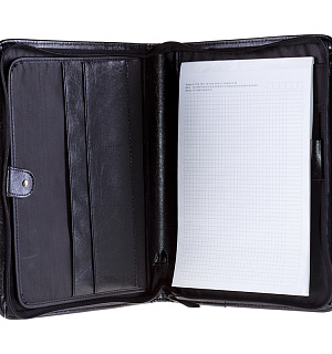 Папка деловая OfficeSpace "Palada" имп. кожзам., на молнии, блокнот