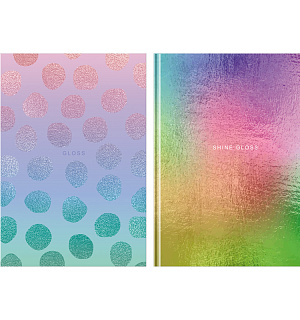 Бизнес-блокнот А5, 80л., евроформат, BG "Shine gloss", глянцевая ламинация, металлизация