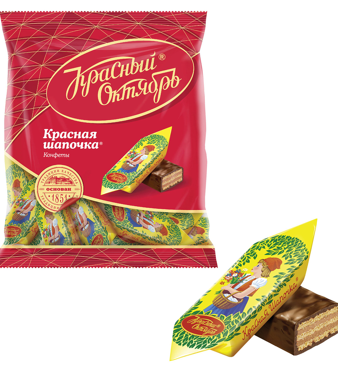 Конфеты шоколадные КРАСНЫЙ ОКТЯБРЬ "Красная шапочка", 250 г, пакет, КО03926