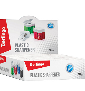 Точилка пластиковая Berlingo "Perfect" 1 отверстие, контейнер, ассорти