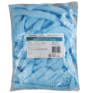 Шапочка одноразовая "Шарлотта" ЧИСТОВЬЕ КОМПЛЕКТ 50 шт., спанбонд 15 г/м2, голубая, 603-204