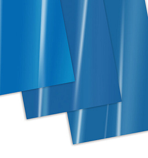 Обложки пластиковые для переплета, А4, КОМПЛЕКТ 100 шт., 300 мкм, синие, BRAUBERG, 530941