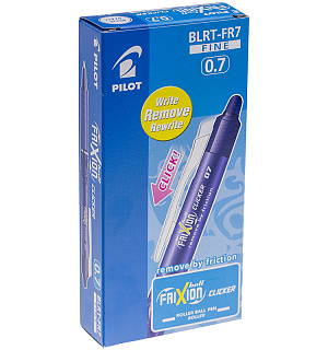 Ручка гелевая автоматическая стираемая Pilot "Frixion" синяя, 0,7мм, грип