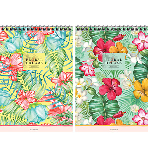 Блокнот А5 80л. на гребне ArtSpace "Цветы. Floral dreams", твердая подложка