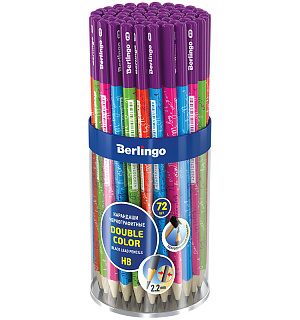 Карандаш ч/г Berlingo "Double color" HB, трехгранный, заточен., ассорти