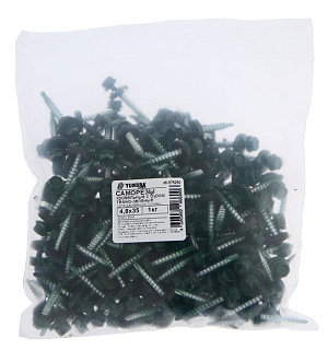 Саморезы кровельные ТУНДРА krep с буром 4.8x35 мм, темно-зеленый 1 кг