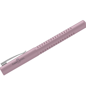 Ручка перьевая Faber-Castell "Grip 2010" синяя, F=0,6мм, трехгран., дымчато-розовый корпус