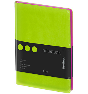 Записная книжка А6 80л., кожзам, Berlingo "Fuze", цветной срез, салатовый