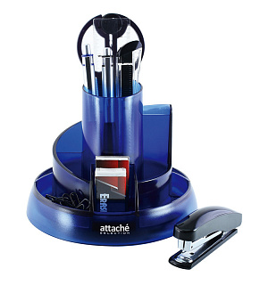 Набор настольный Attache Selection 10 предметов прозрачный синий S-908