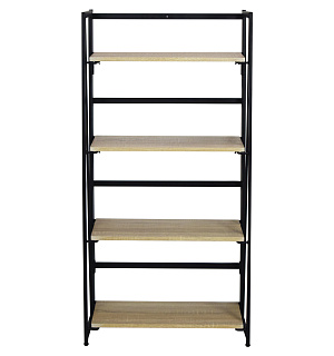 Стеллаж на металлокаркасе BRABIX "LOFT SH-001", 600х300х1250 мм, складной, цвет дуб натуральный, 641230