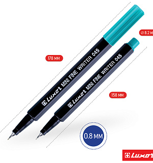 Набор капиллярных ручек Luxor "Mini Fine Writer 045" 10цв., 0,8мм, европодвес