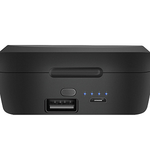Наушники с микрофоном беспроводные Defender Twins 639, Bluetooth 5.0, TWS, powerbank 2000мАч, разъем Micro-USB, черный