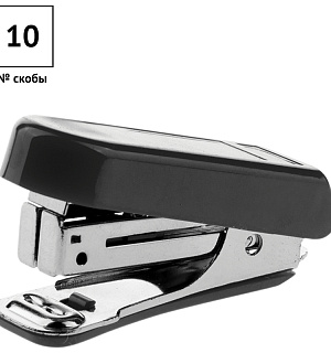 Мини-степлер №10 OfficeSpace до 7л., пластиковый корпус, черный