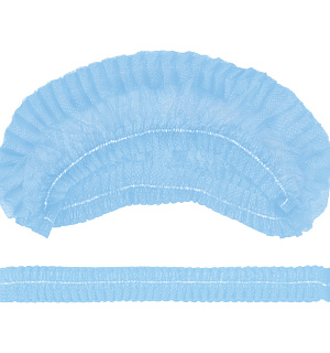 Шапочка одноразовая "Шарлотта" ЧИСТОВЬЕ КОМПЛЕКТ 50 шт., спанбонд 15 г/м2, голубая, 603-204