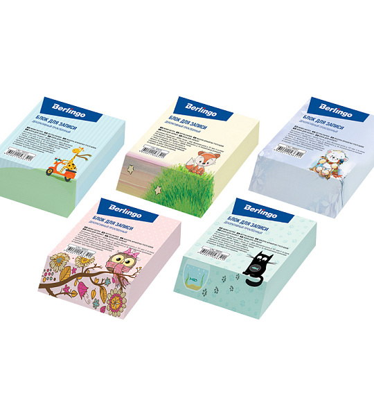 Блок для записи декоративный на склейке Berlingo "Kids Series", 9*11*3см, 5 дизайнов в ассортименте