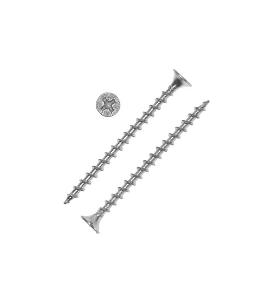 Саморез 3,5х55, потай, крупная резьба,шлиц PH2, белый цинк, 2900 шт. 6,81 кг