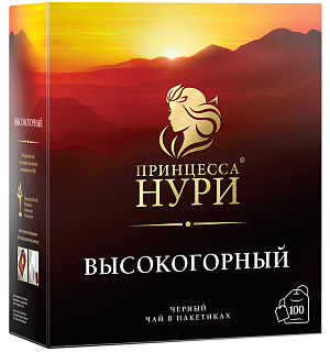 Чай Принцесса Нури "Высокогорный", черный, 100 пакетиков по 2г