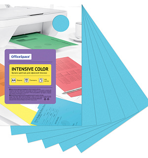 Бумага цветная OfficeSpace "Intensive Color", A4, 80г/м², 100л., (голубой)