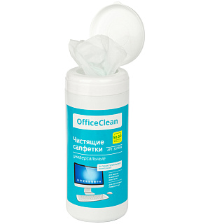 Универсальные влажные чистящие салфетки OfficeClean для очистки экранов и мониторов, пластиковых поверхностей 50+50 шт