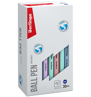Ручка шариковая Berlingo "Instinct" синяя, 0,7мм, корпус ассорти
