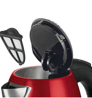Чайник электрический Bosch TWK7804, 1,7л, 2200Вт, нержавеющая сталь, красный