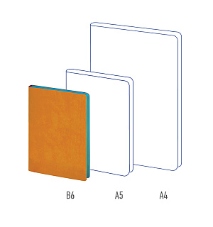 Ежедневник недатир. В6, 136л., кожзам, Berlingo "Fuze", цветной срез, оранжевый