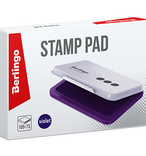 Штемпельная подушка Berlingo, 105*73мм, фиолетовая, металлическая