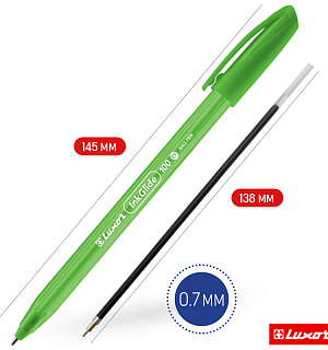 Ручка шариковая Luxor "InkGlide 100 Icy" синяя, 0,7мм, трехгран., корпус ассорти