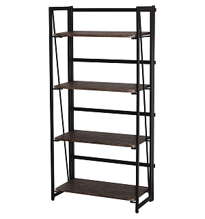 Стеллаж на металлокаркасе "BRABIX LOFT SH-001", 600х300х1250 мм, складной, цвет морёный дуб, 641228