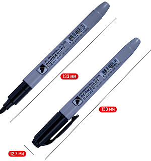 Маркер перманентный Crown "Multi Marker Slim" черный, пулевидный, 2мм