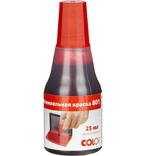 Краска штемпельная 801 на вод.-глиц.осн.красн.25мл (аналог 7011)Colop Герма