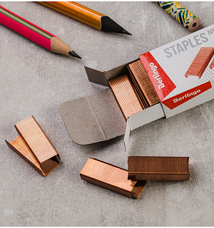 Скобы для степлера №10 Berlingo, медные, 1000шт.