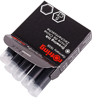 Чернила для рапидографа Rotring черные, картиридж, 5шт., картон. Упаковка