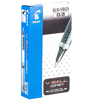Ручка-роллер Pilot "V-Ball" черная, 0,5мм, грип, одноразовая