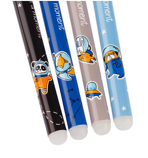 Ручка гелевая стираемая MESHU "Space Adventure" синяя, 0,5мм, корпус ассорти