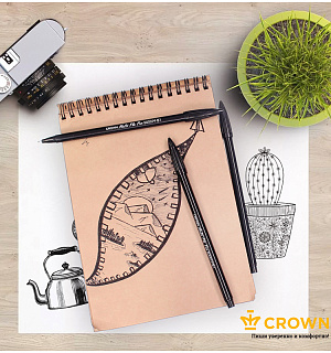 Ручка капиллярная Crown "MultiPla" черная, 0,3мм