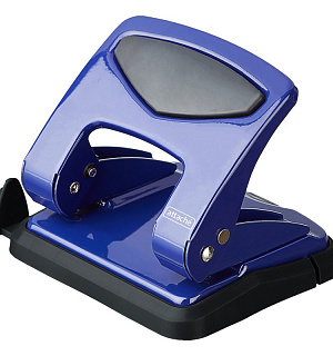 Дырокол Attache до 35 листов, с блокиратором, металлич., синий