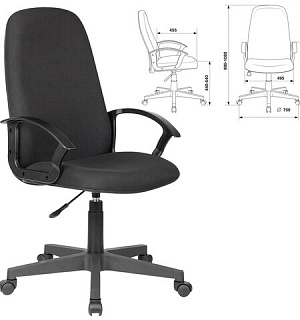 Кресло офисное BRABIX "Element EX-289", ткань, черное, 532092