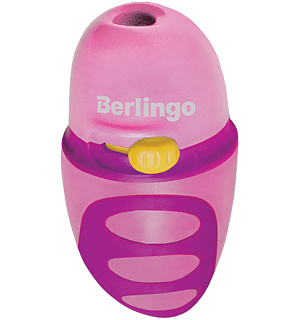 Точилка пластиковая Berlingo "Riddle" 1 отверстие, контейнер, c регулятором заточки грифеля, ассорти