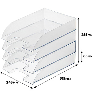 Лоток для бумаг ATTACHE, прозрачный 4шт/упаковке