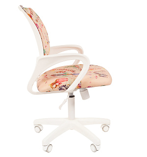 Кресло детское Chairman Kids 103, PL белый, ткань велюр, принцесса, механизм качания спинки