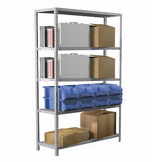 Стеллаж металлический BRABIX "MS Plus-200/50-5", 2000х1000х500 мм, 5 полок, регулируемые опоры, 291110, S241BR165502